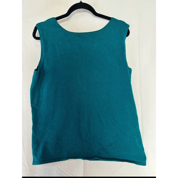 ALFANI ☆ Teal Sequin Shimmer Sleeveless Blouse Tank Top ☆ Size X- Large ☆ NWT - Picture 3 of 4